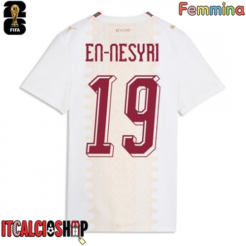 Marocco Youssef En-Nesyri #19 Seconda Maglia Femmina Mondiali 2026 Manica Corta